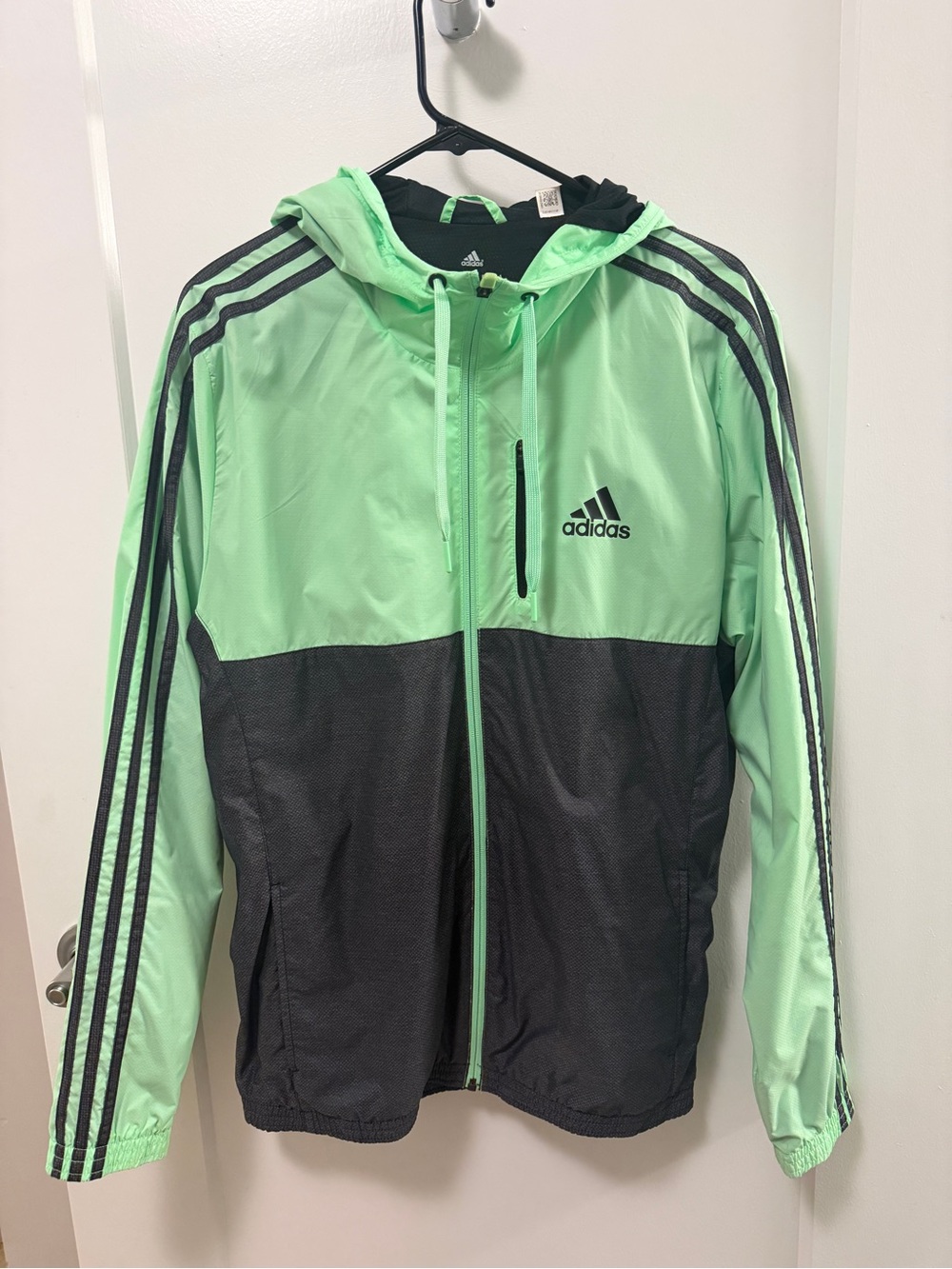 adidas Mint Green and Dark Grey Windbreaker/Warmup Jacket